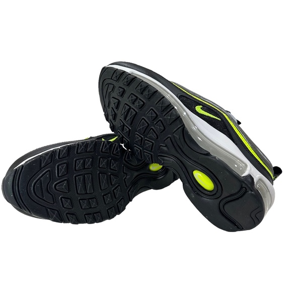Nike Air Max 97 Platinum Black Volt Green Size 4Y Big Kids 921522-030 Retro - Picture 3 of 8